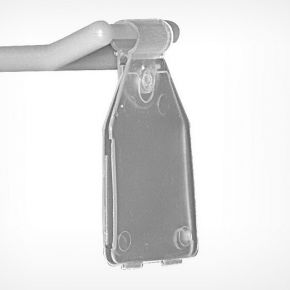 Ценникодержатель на крючок откидной, цвет прозрачный, PP-TAG 27x30мм