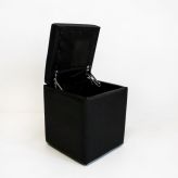 Банкетка куб с откидной крышкой 430х350х340мм, цвет черный